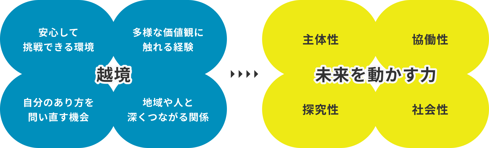 地域みらい留学ウィ通じて得ることができるものについて表した図